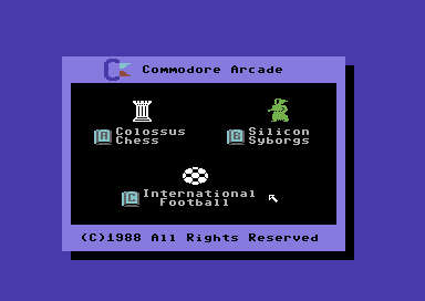 International Football title screen for Commodore 64